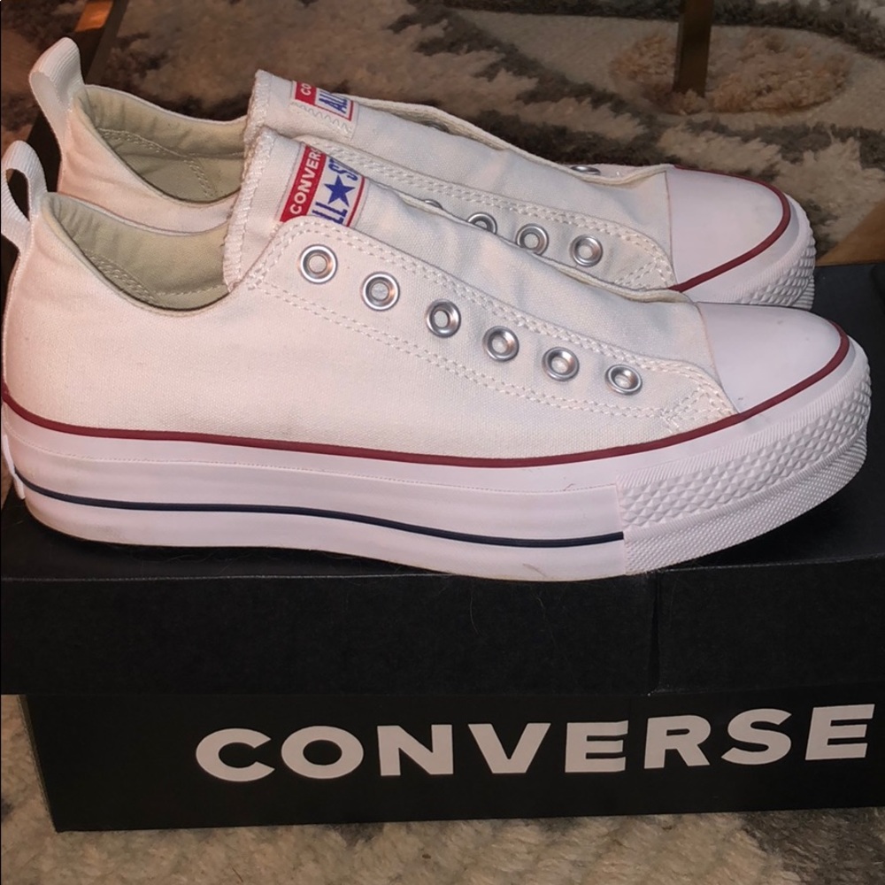White Platform Converse Allstars
